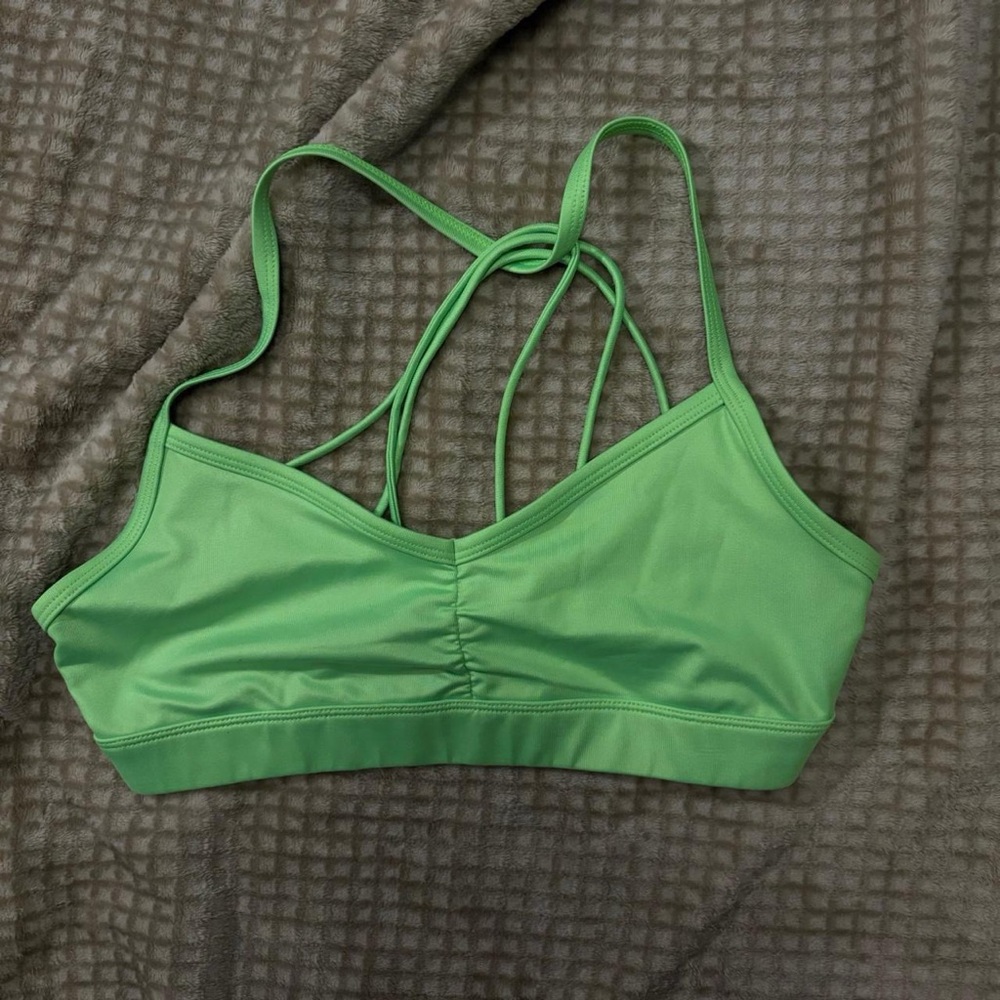 Green Alo Strappy Sports Bra